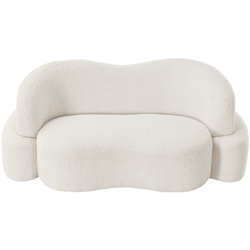 Meridian Furniture Principessa Cream Boucle Fabric Loveseat