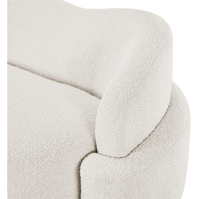 Meridian Furniture Principessa Cream Boucle Fabric Loveseat
