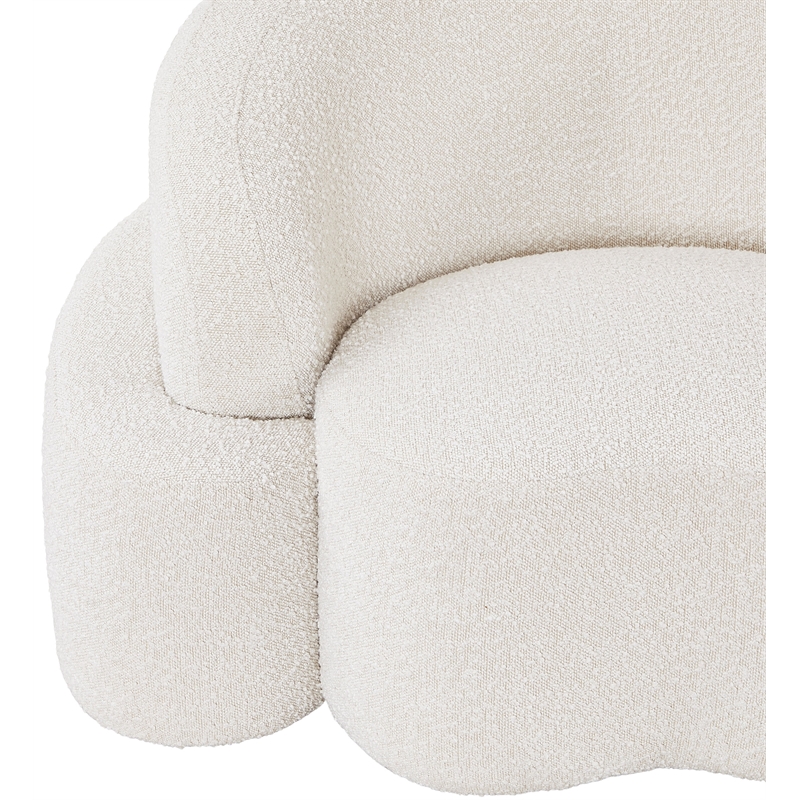 Meridian Furniture Principessa Cream Boucle Fabric Sofa