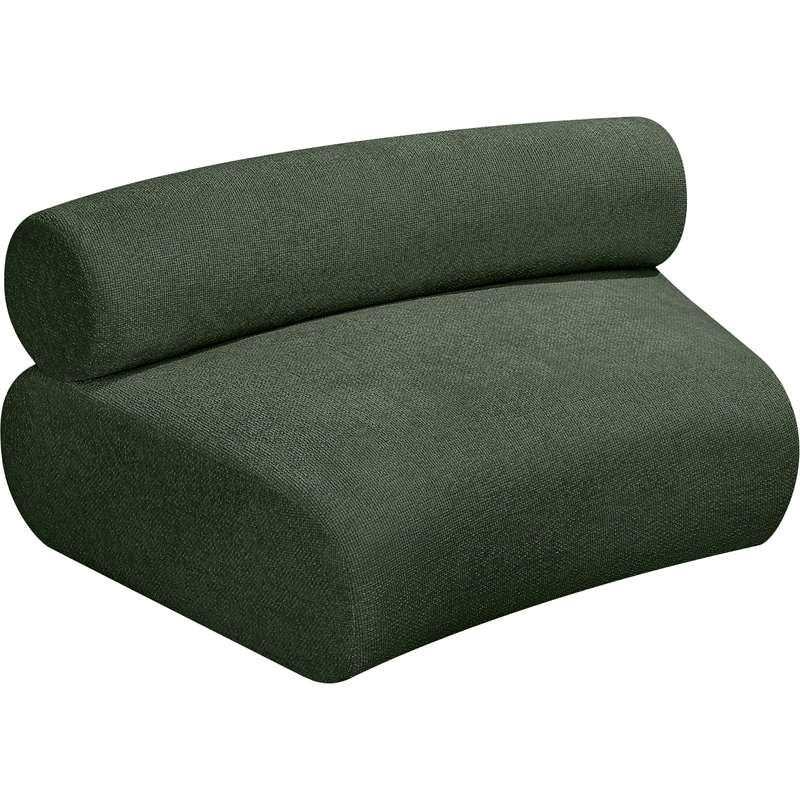 meridian furniture bale green chenille fabric modular armless chair
