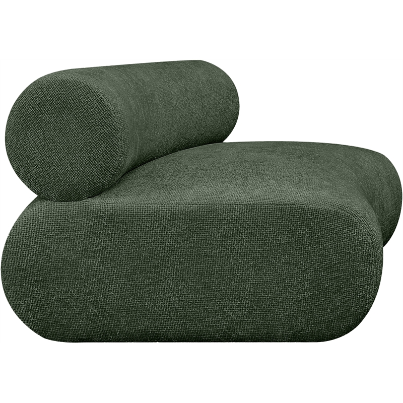 meridian furniture bale green chenille fabric modular armless chair