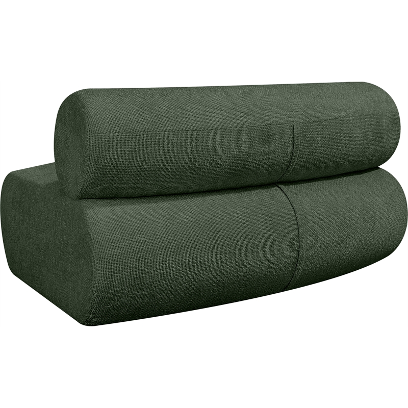 meridian furniture bale green chenille fabric modular armless chair