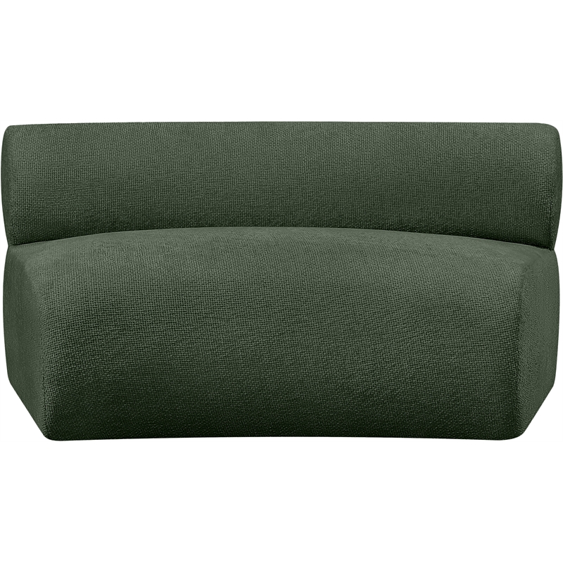 meridian furniture bale green chenille fabric modular armless chair