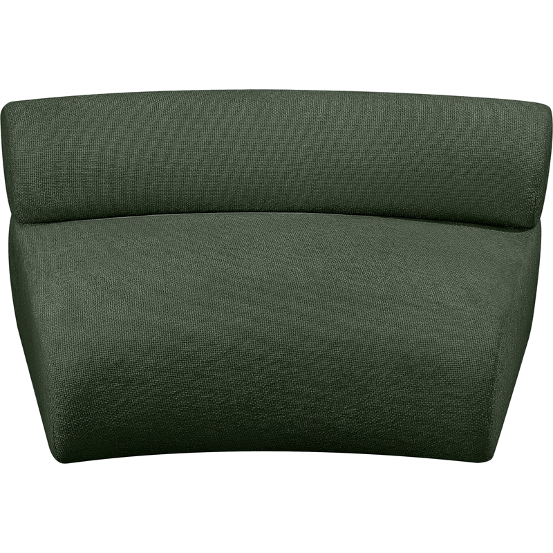 meridian furniture bale green chenille fabric modular armless chair