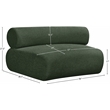 Meridian Furniture Bale Green Chenille Fabric Modular Armless Chair