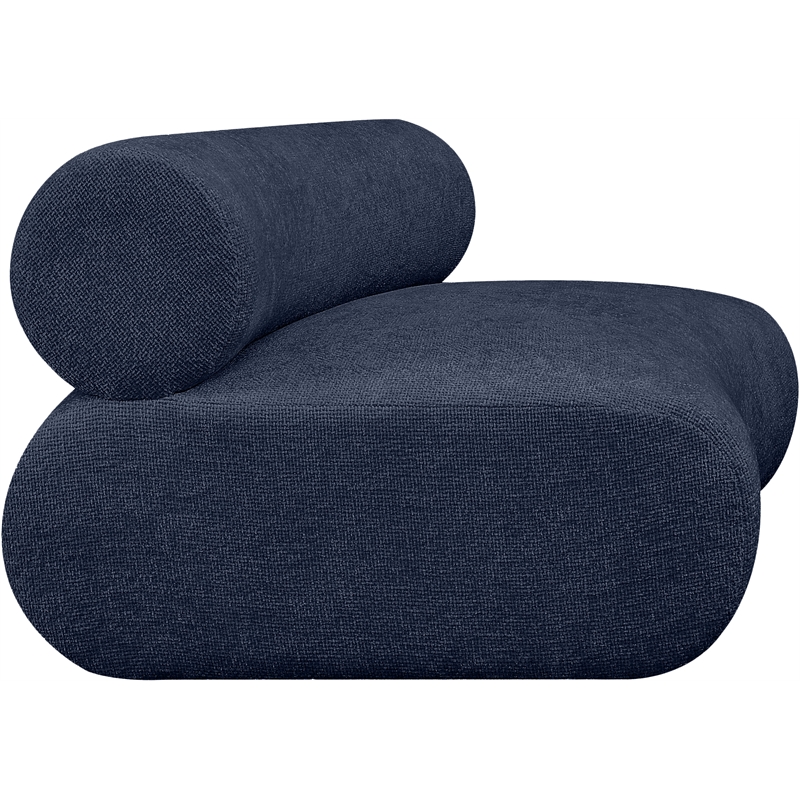Meridian Furniture Bale Navy Chenille Fabric Modular Armless Chair