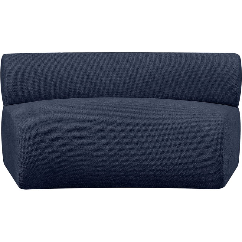 Meridian Furniture Bale Navy Chenille Fabric Modular Armless Chair