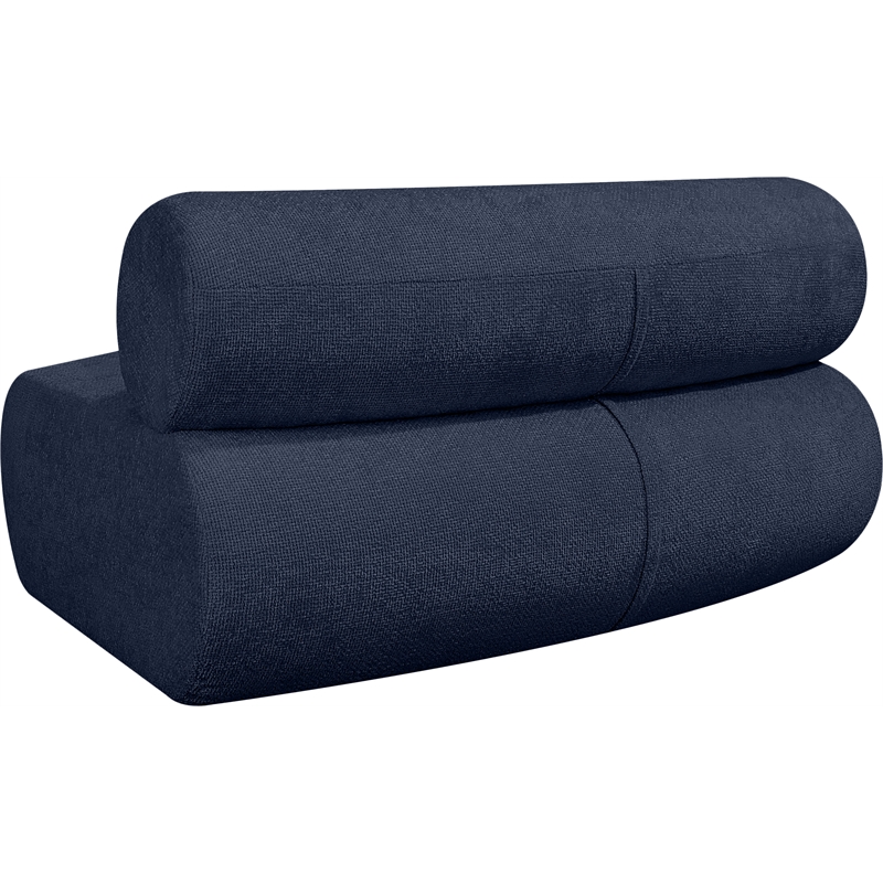 Meridian Furniture Bale Navy Chenille Fabric Modular Armless Chair
