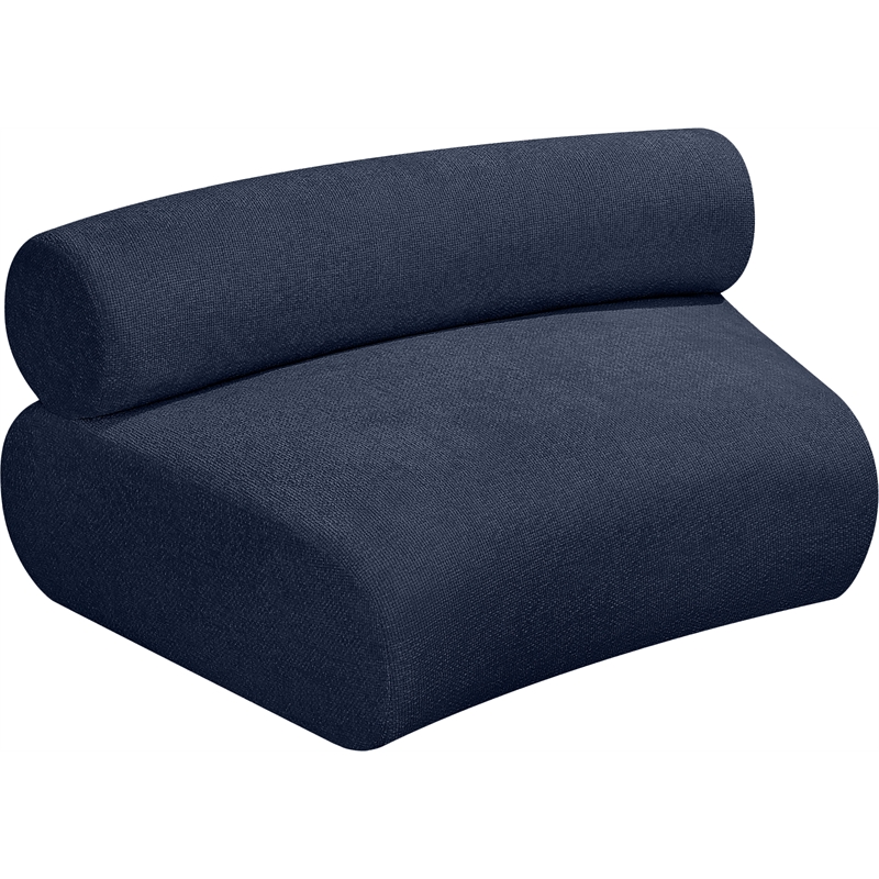 Meridian Furniture Bale Navy Chenille Fabric Modular Armless Chair