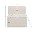 Meridian Furniture Ollie Cream Boucle Fabric Armless