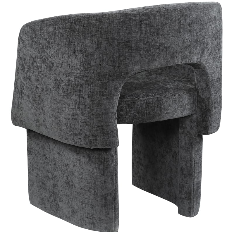 Meridian Furniture Emmet Black Chenille Fabric Dining Chair / Accent Chair