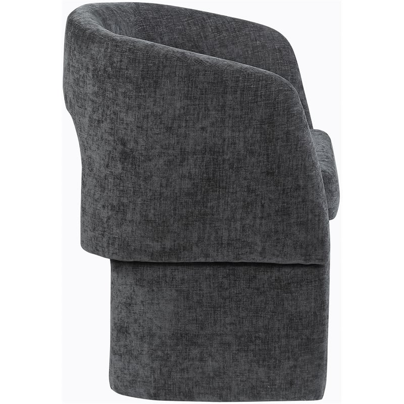 Meridian Furniture Emmet Black Chenille Fabric Dining Chair / Accent Chair