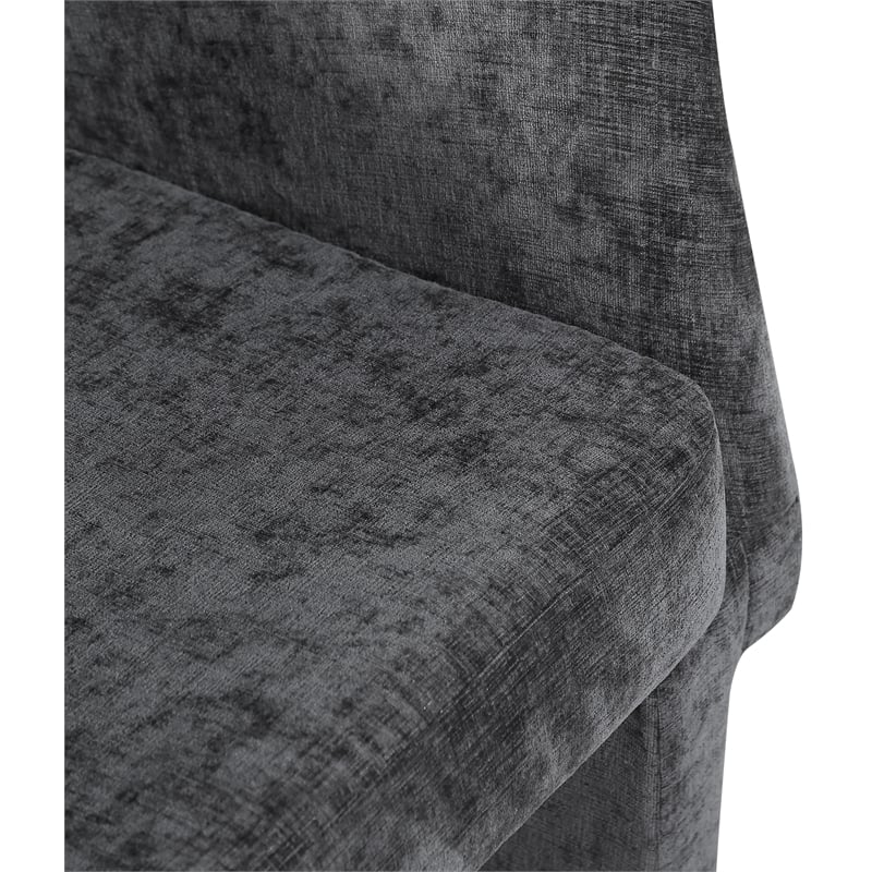 Meridian Furniture Emmet Black Chenille Fabric Dining Chair / Accent Chair
