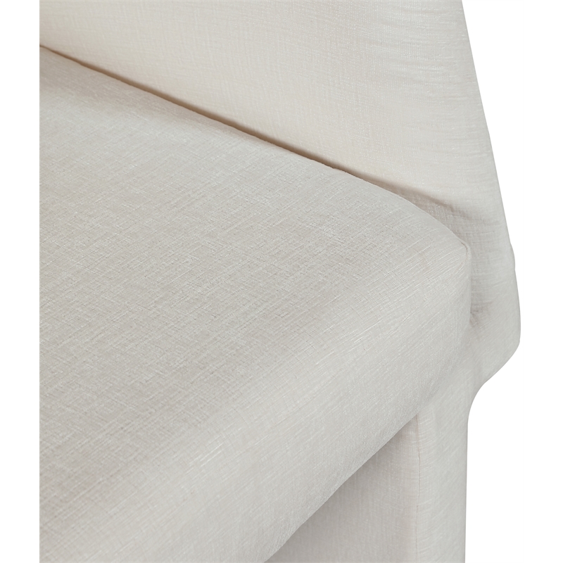 Meridian Furniture Emmet Cream Chenille Fabric Dining Chair / Accent Chair