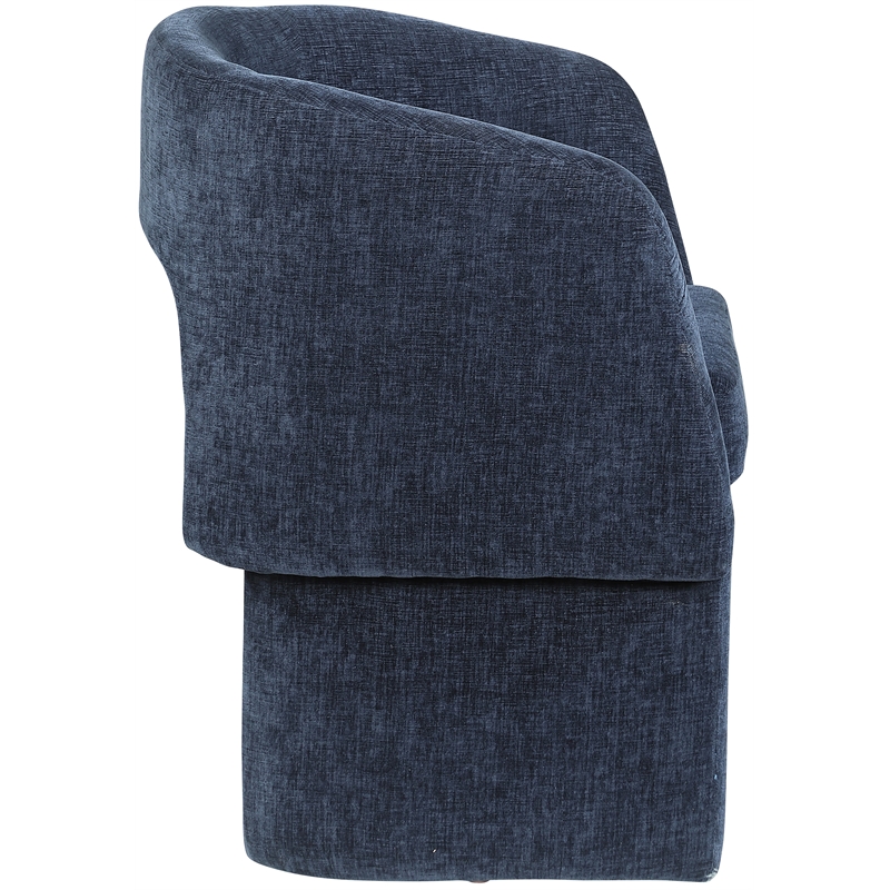 Meridian Furniture Emmet Navy Chenille Fabric Dining Chair / Accent Chair