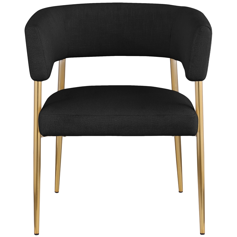 Meridian Furniture Creston Black Durable Linen Textured Fabric Dining Chair