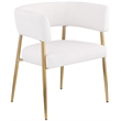 Meridian Furniture Creston Cream Durable Linen Textured Fabric Dining Chair