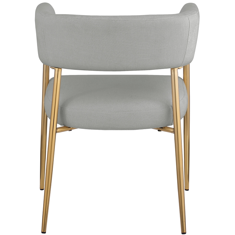 Meridian Furniture Creston Light Grey Durable Linen Textured Fabric Dining Chair