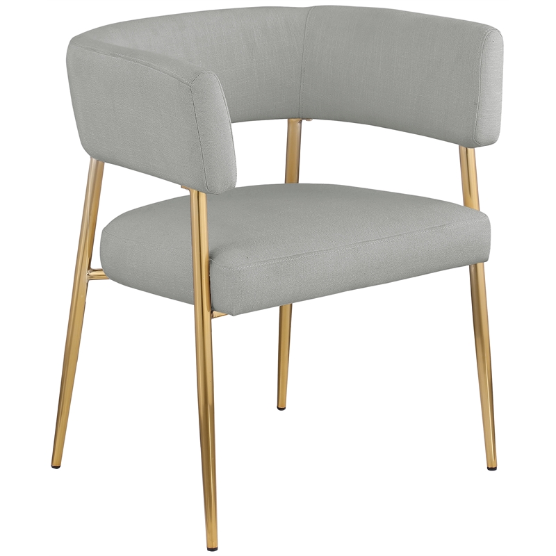 Meridian Furniture Creston Light Grey Durable Linen Textured Fabric Dining Chair