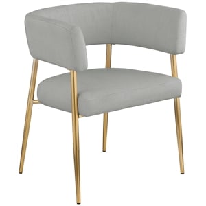 Meridian Furniture Creston Light Grey Durable Linen Textured Fabric Dining Chair