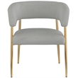 Meridian Furniture Creston Light Grey Durable Linen Textured Fabric Dining Chair