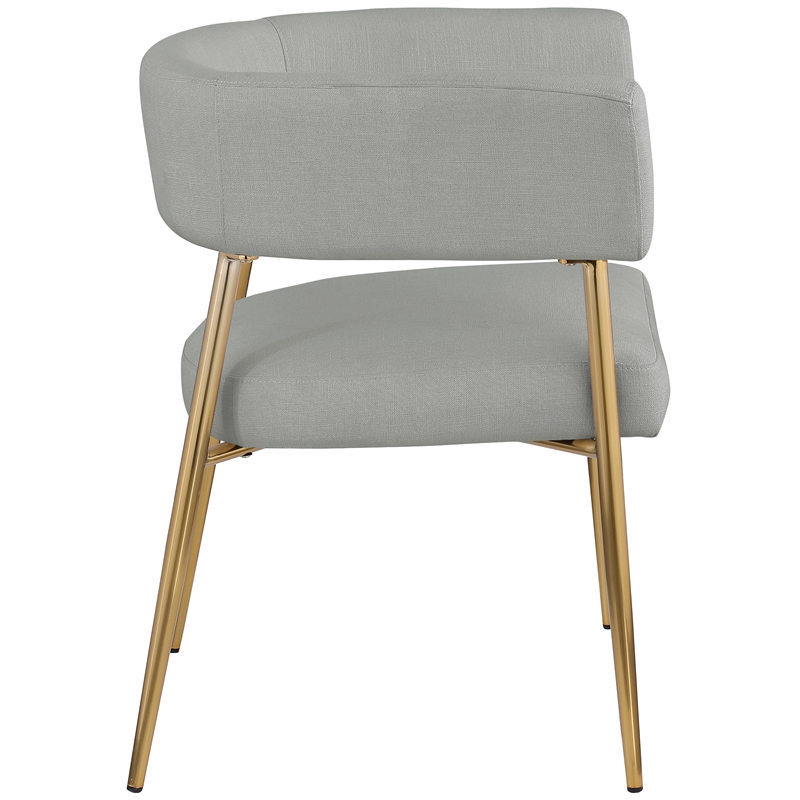 Meridian Furniture Creston Light Grey Durable Linen Textured Fabric Dining Chair