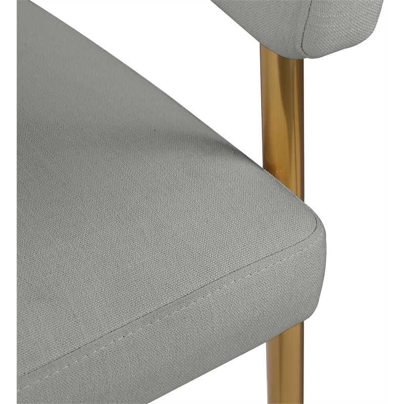 Meridian Furniture Creston Light Grey Durable Linen Textured Fabric Dining Chair