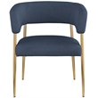Meridian Furniture Creston Deep Navy Durable Linen Textured Fabric Dining Chair
