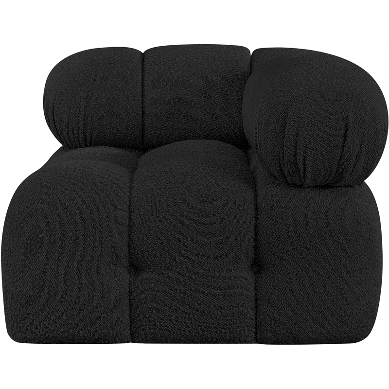 Meridian Furniture Ames Black Boucle Fabric Corner