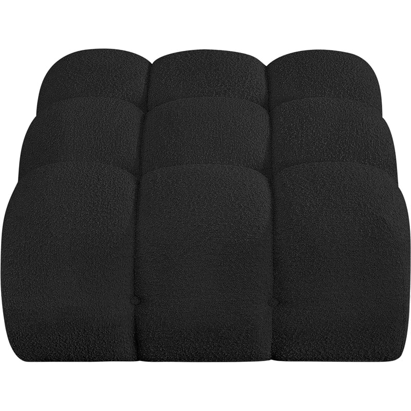 Meridian Furniture Ames Black Boucle Fabric Ottoman