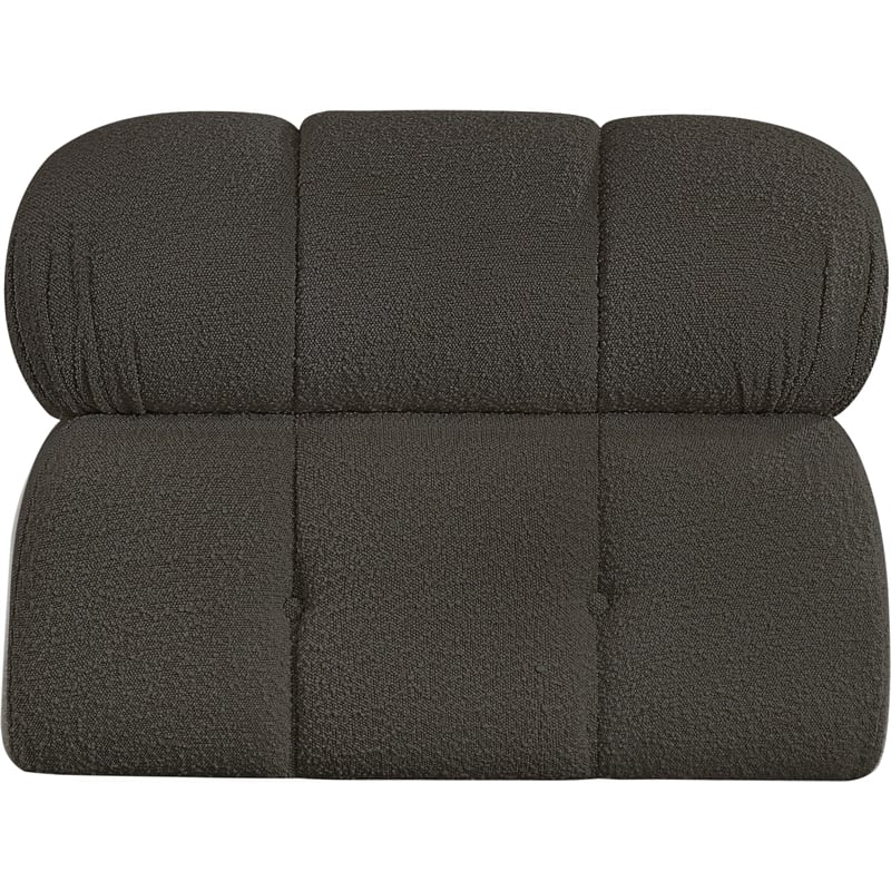 Meridian Furniture Ames Brown Boucle Fabric Armless