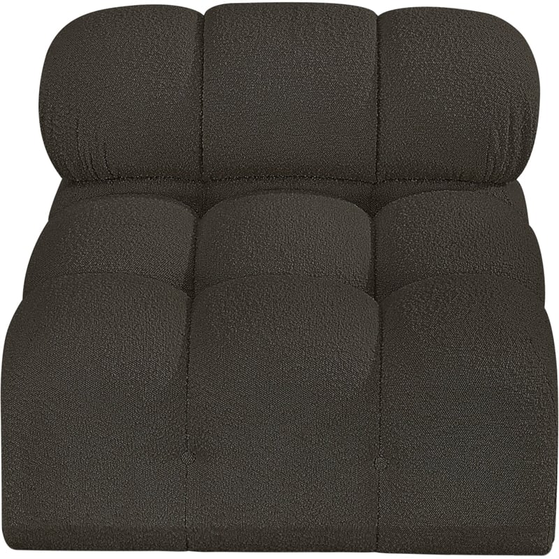 Meridian Furniture Ames Brown Boucle Fabric Armless