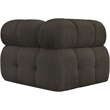 Meridian Furniture Ames Brown Boucle Fabric Corner