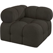 Meridian Furniture Ames Brown Boucle Fabric Corner