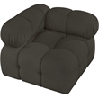 Meridian Furniture Ames Brown Boucle Fabric Corner