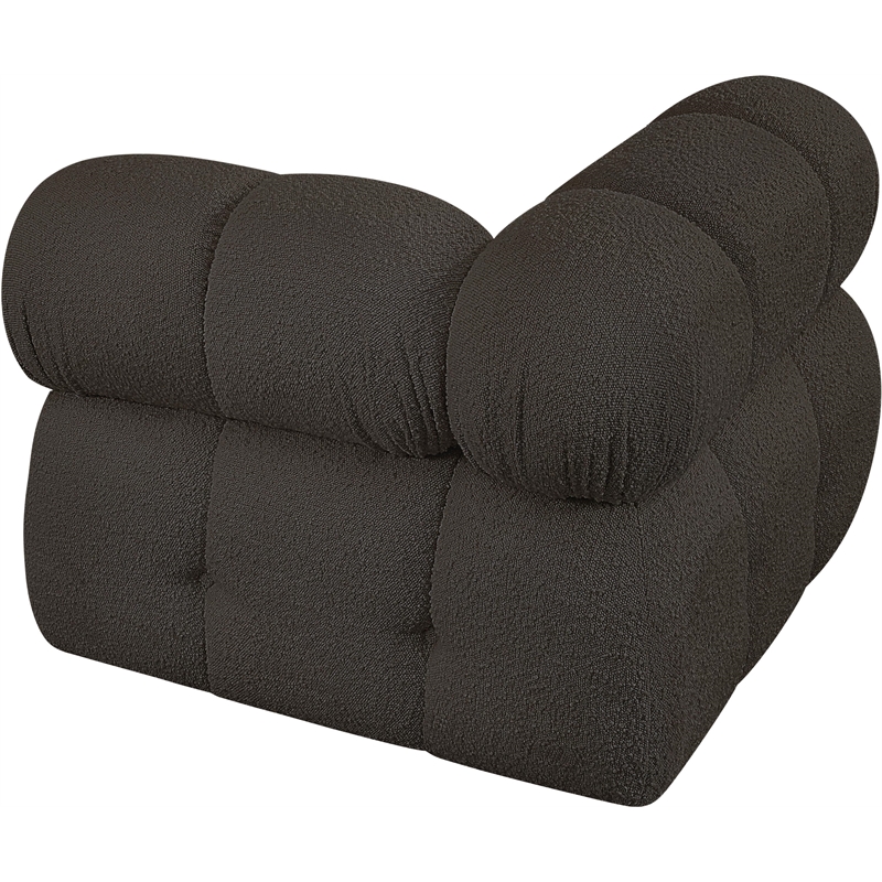 Meridian Furniture Ames Brown Boucle Fabric Corner