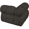 Meridian Furniture Ames Brown Boucle Fabric Corner