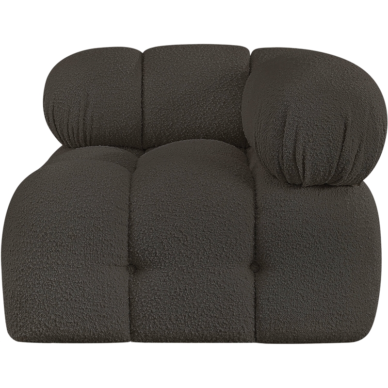 Meridian Furniture Ames Brown Boucle Fabric Corner