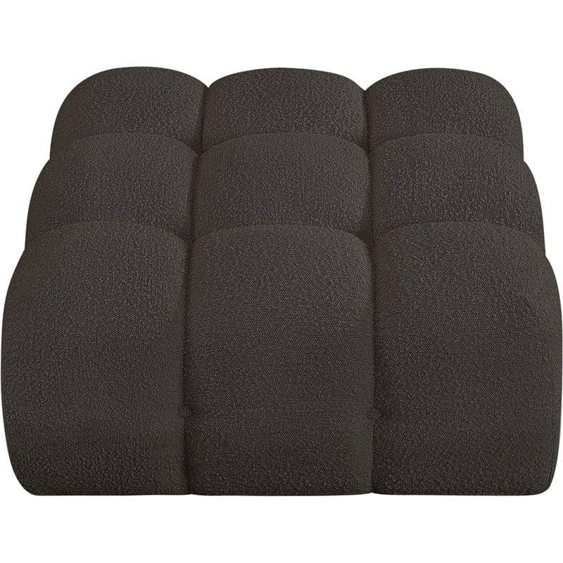 Meridian Furniture Ames Brown Boucle Fabric Ottoman