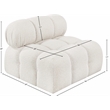 Meridian Furniture Ames Cream Boucle Fabric Armless