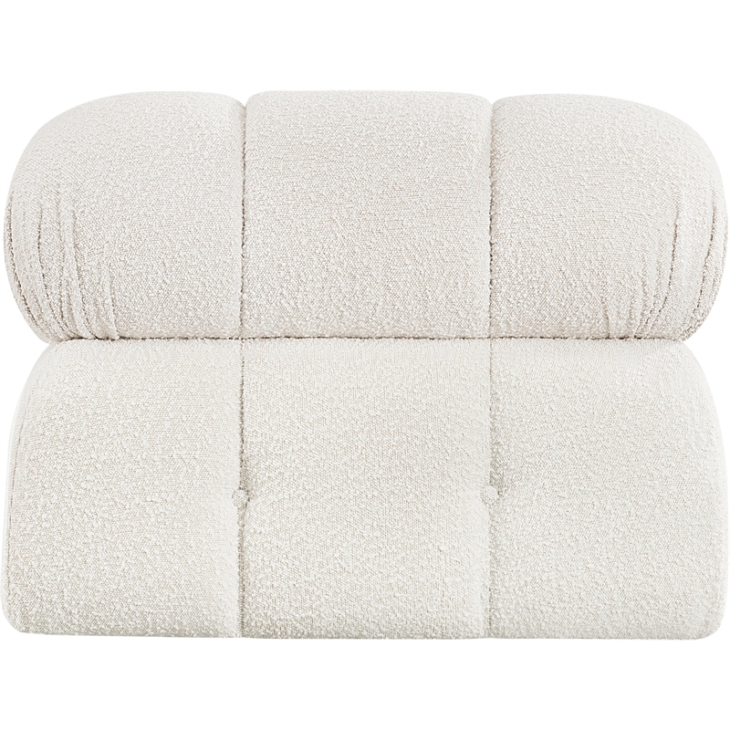 Meridian Furniture Ames Cream Boucle Fabric Armless