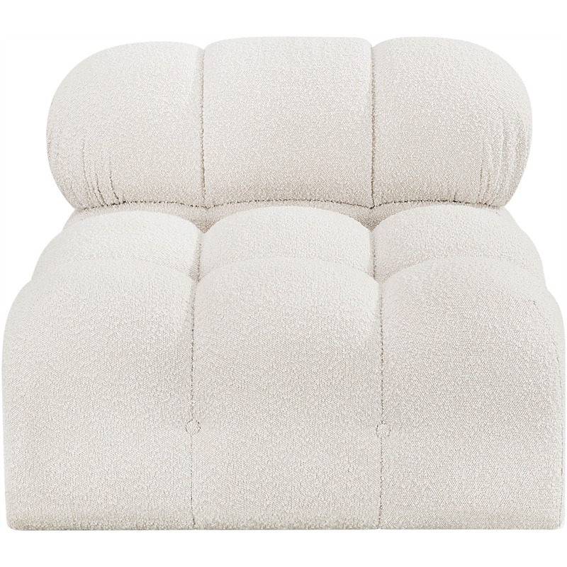Meridian Furniture Ames Cream Boucle Fabric Armless