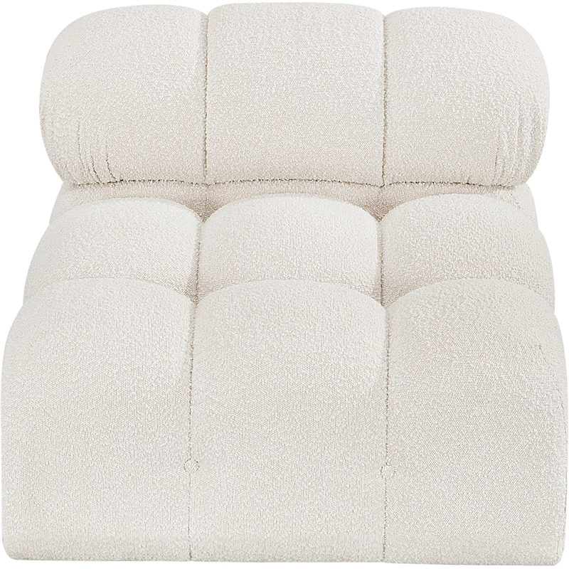 Meridian Furniture Ames Cream Boucle Fabric Armless