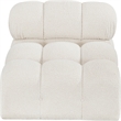 Meridian Furniture Ames Cream Boucle Fabric Armless