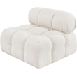 Meridian Furniture Ames Cream Boucle Fabric Armless