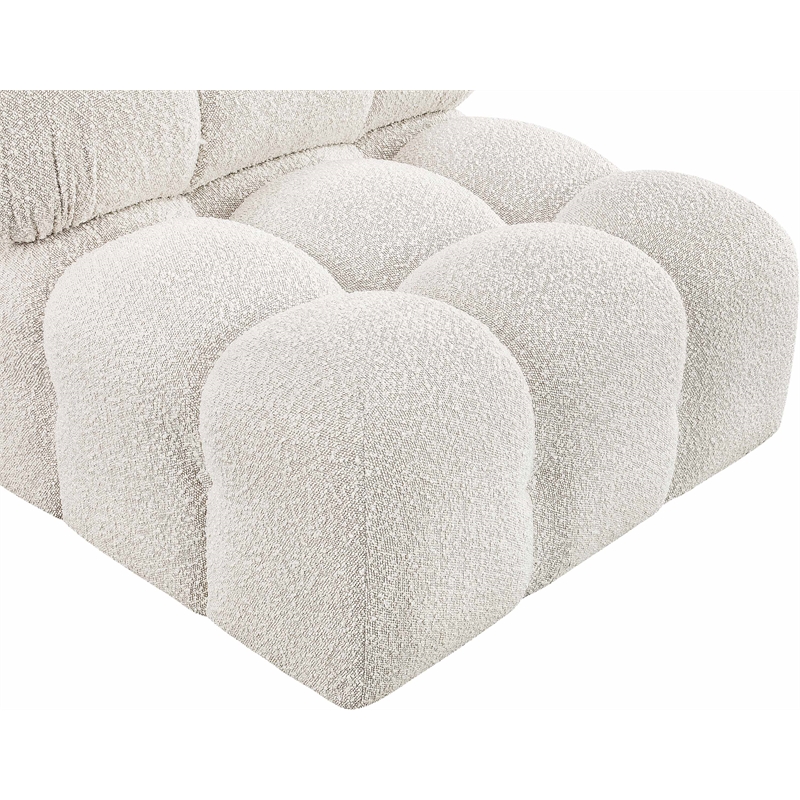 Meridian Furniture Ames Cream Boucle Fabric Armless