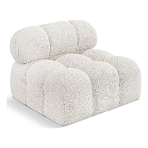 Meridian Furniture Ames Cream Boucle Fabric Armless