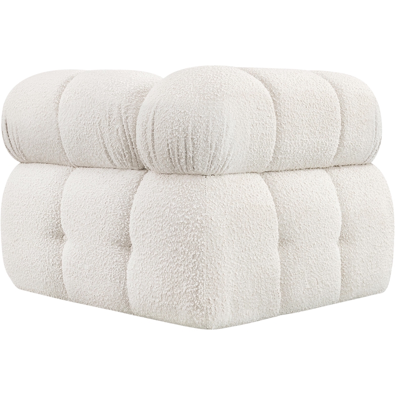Meridian Furniture Ames Cream Boucle Fabric Corner