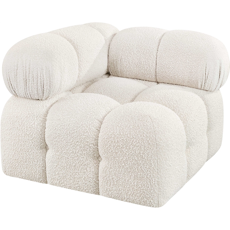 Meridian Furniture Ames Cream Boucle Fabric Corner