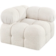 Meridian Furniture Ames Cream Boucle Fabric Corner